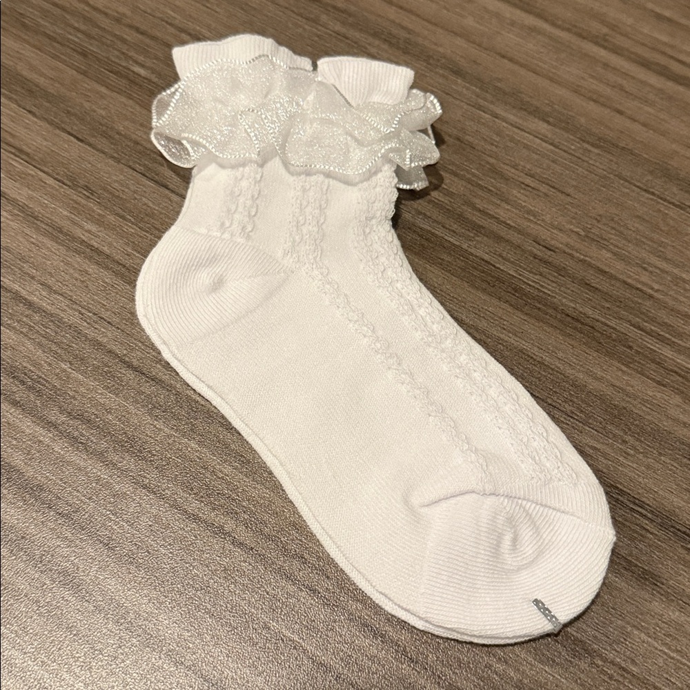 Adorable, Children’s White Ruffle Ankle Socks
